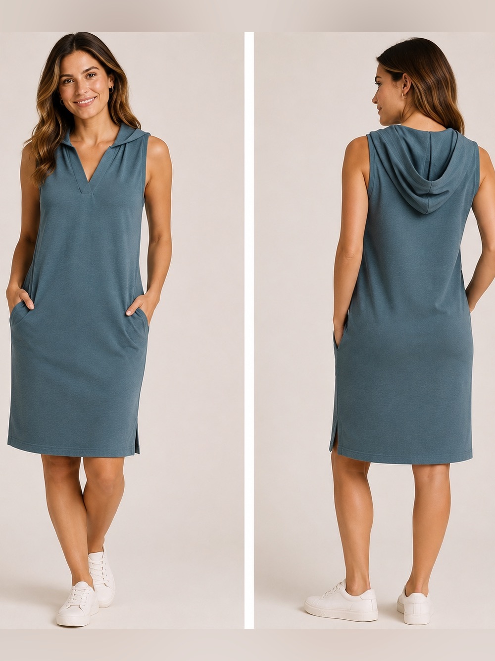 Pact Women's Crewneck Sweater in Dusty Teal Gray